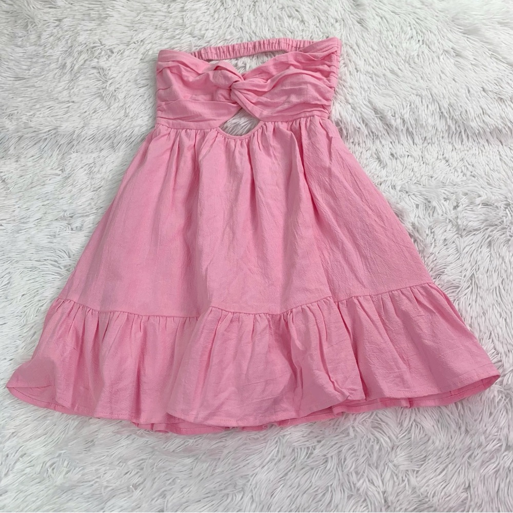 Cotton Candy LA NWT strapless cut out ruffle tube dress in pink
